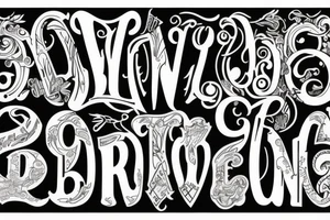 wonderland word
light letters tattoo idea