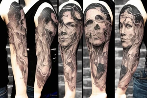 A cosmic entity who is trying to piece themselves back together, small, left forearm tattoo idea