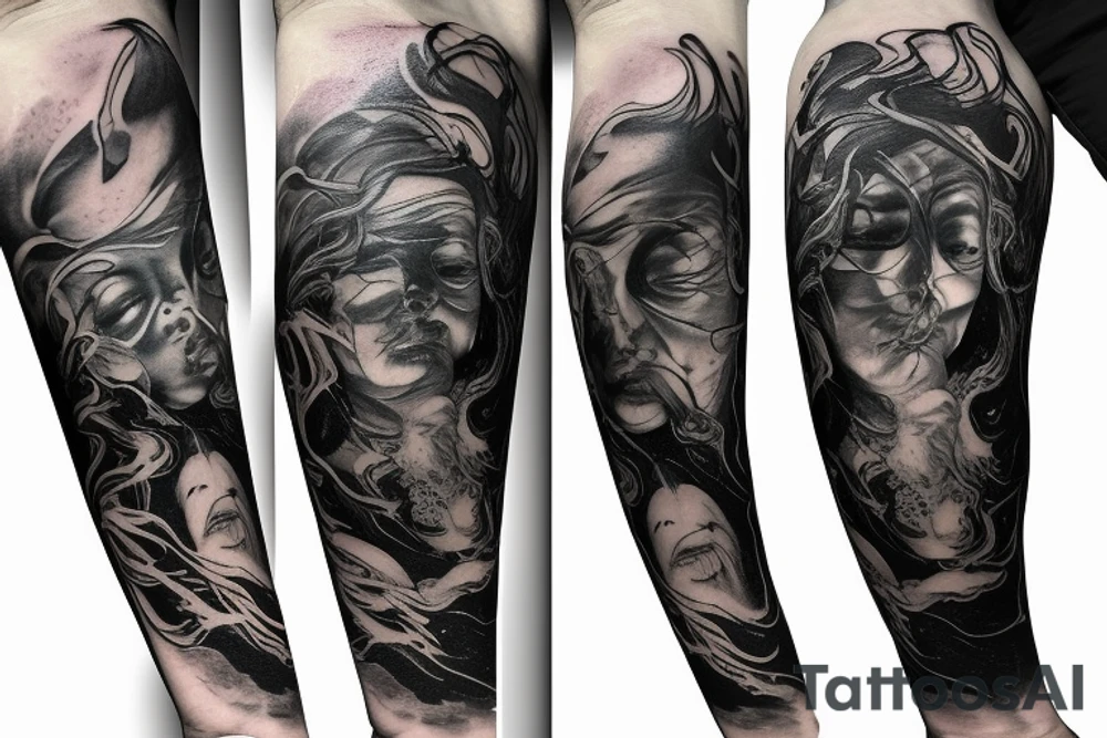 A cosmic entity who is trying to piece themselves back together, small, left forearm tattoo idea