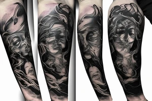 A cosmic entity who is trying to piece themselves back together, small, left forearm tattoo idea