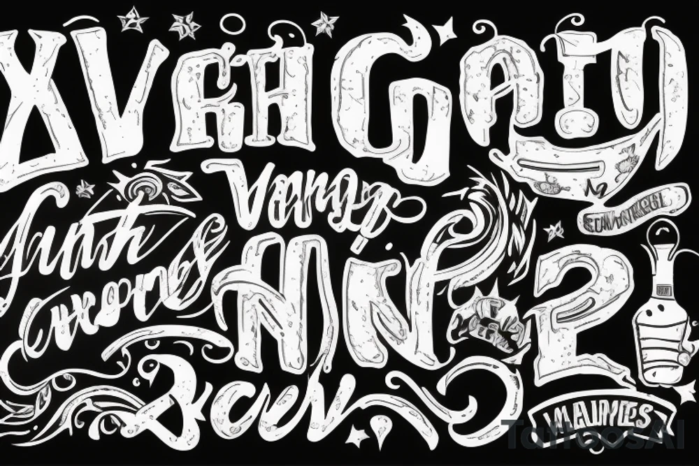 word wonderland 
light letters tattoo idea
