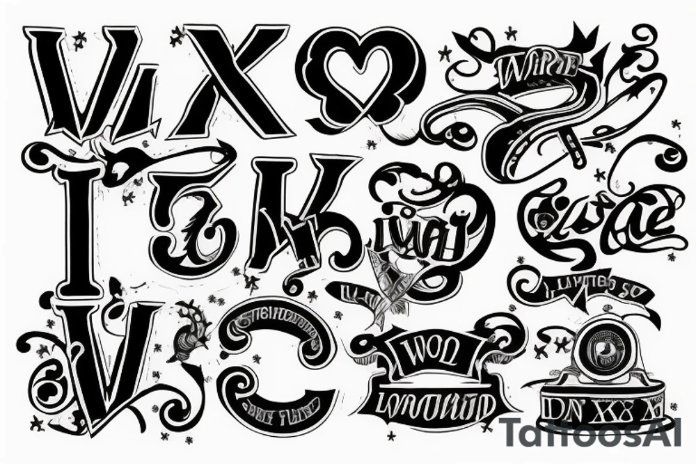 word wonderland 
light letters tattoo idea