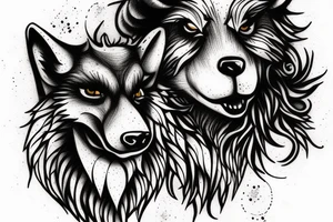 Wolf with sheep fur in mouth and text "Lonely is the wolf in a world of sheep" tattoo idea