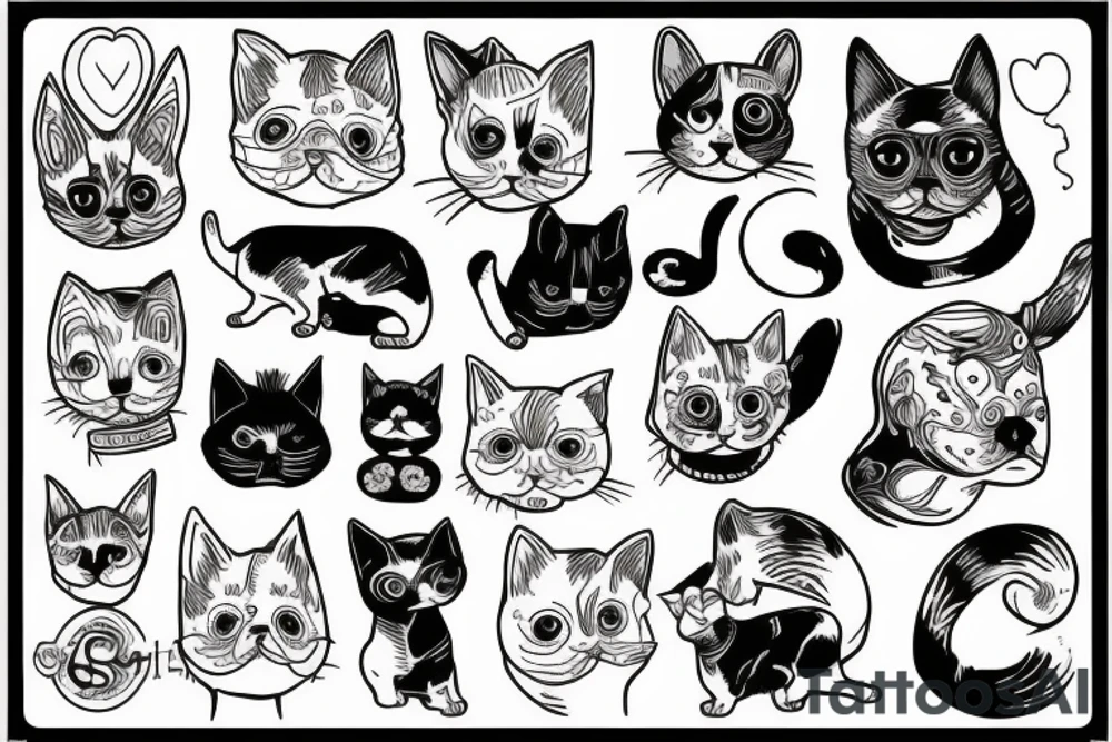cat, dog, frend tattoo idea