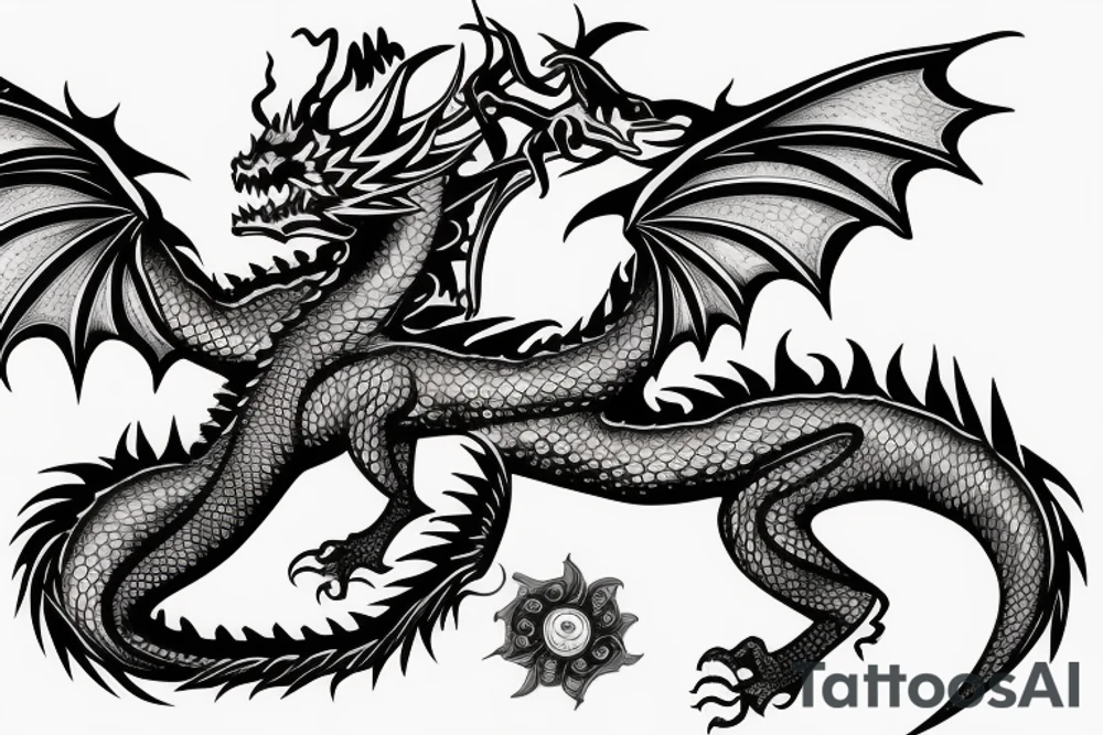 Full size dragon for back tattoo idea