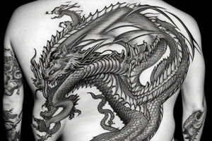 Full size dragon for back tattoo idea