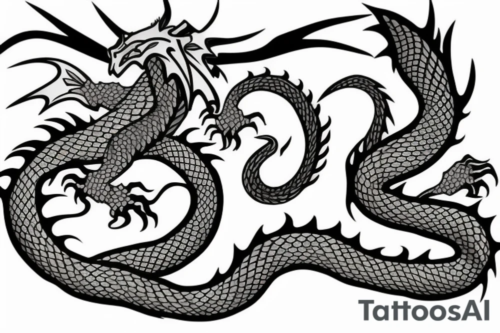 Full size dragon for back tattoo idea
