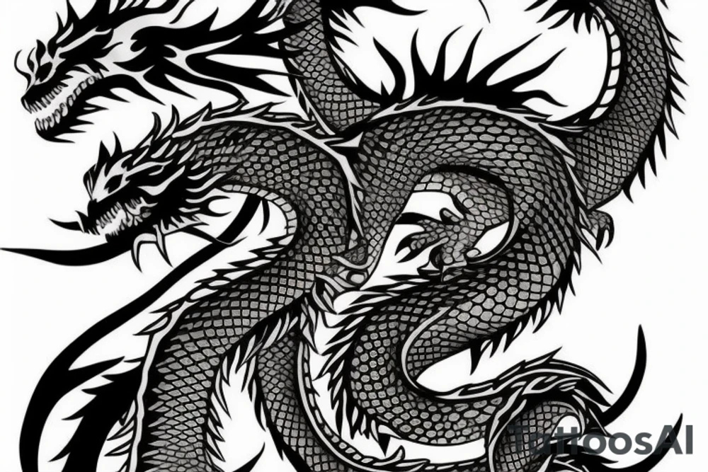 Full size dragon for back tattoo idea