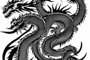 Full size dragon for back tattoo idea
