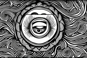 buddha holding an eye surrounded by flames on lotus tattoo idea