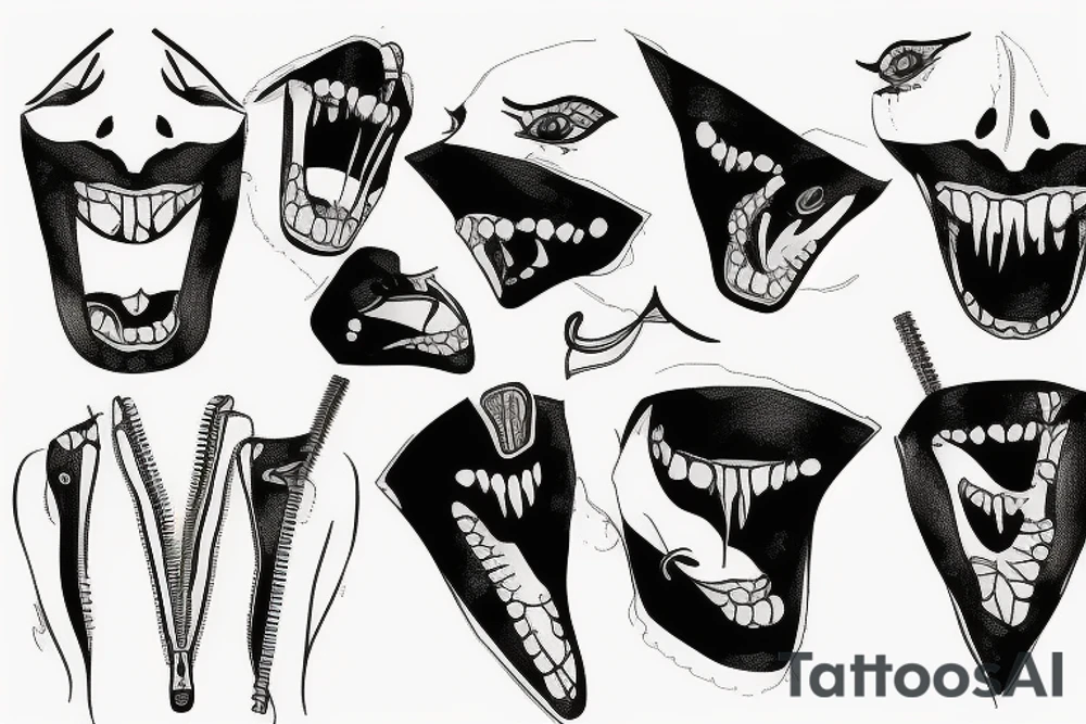 zipper scar tattoo idea