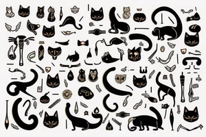 black cat as egyptian cat bast tattoo idea