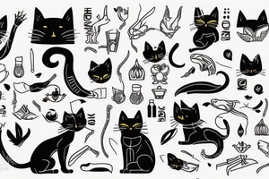 black cat as egyptian cat bast tattoo idea