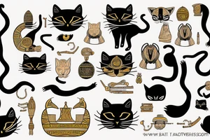 black cat as egyptian cat bast tattoo idea