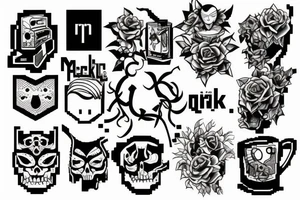 Pixel mark question tattoo idea