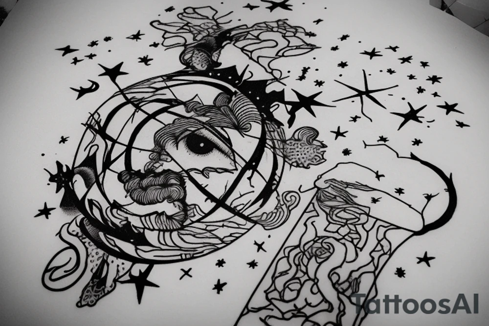 conceptually releasing thirty years of stress and pressure, figuratively reconnecting with the stars,having a calm mindset, regaining passion, realizing confidence

see through your eyes
Throughout heaven and earth I alone am honored
Keep the fire and disco
you're first thought is what you were conditioned to think, the second is the one that defines you tattoo idea