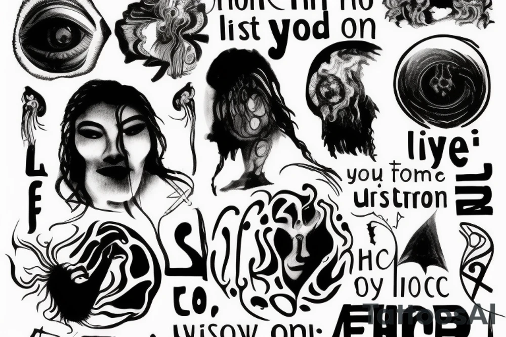 see through your eyes

Throughout heaven and earth I alone am honored

Keep the fire and disco

You're first thought is what you were conditioned to think, the second is the one that defines you

the universe does not care tattoo idea
