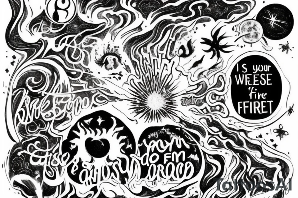 see through your eyes

Throughout heaven and earth I alone am honored

Keep the fire and disco

You're first thought is what you were conditioned to think, the second is the one that defines you

the universe does not care tattoo idea