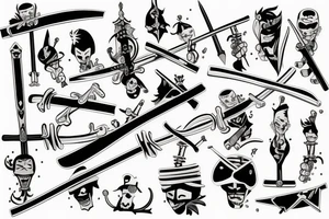 zoro swords tattoo idea