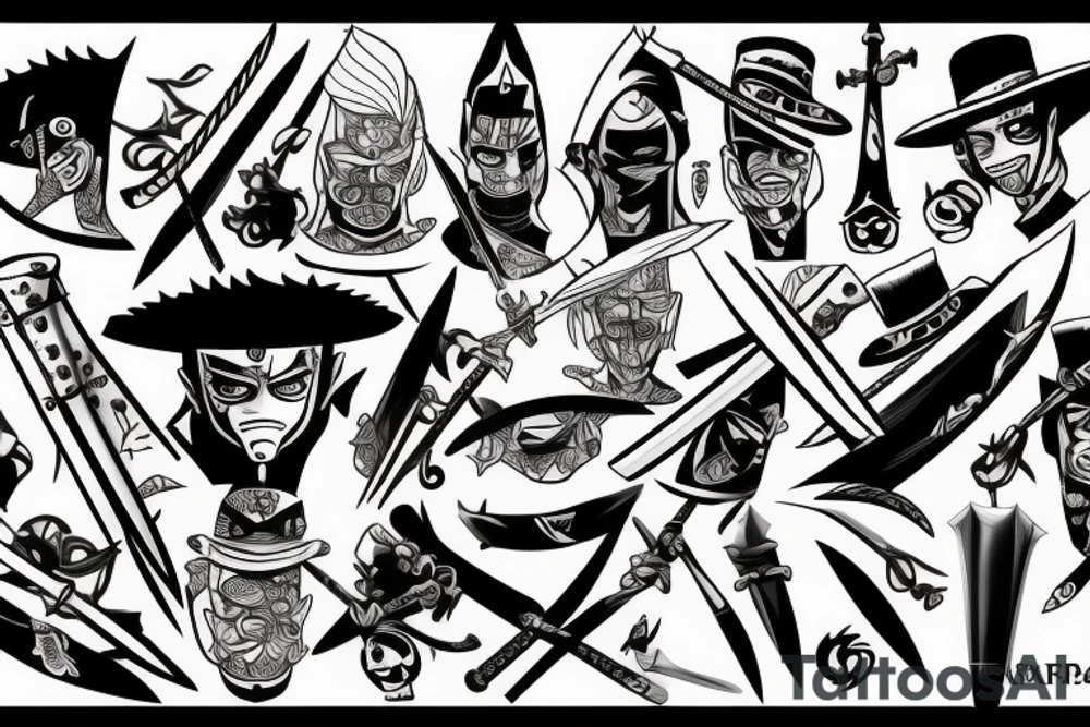 zoro swords tattoo idea