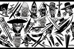 zoro swords tattoo idea