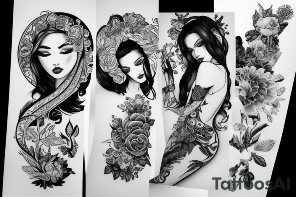 Woman Female Girl Asthedic tattoo idea