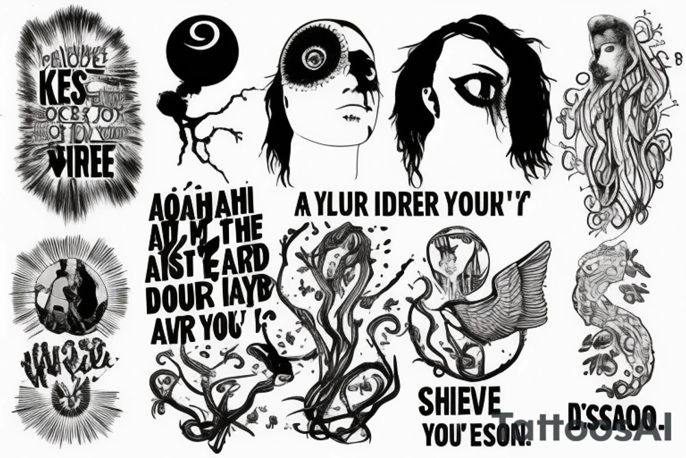 Throughout heaven and earth, I alone am honored

see through your eyes

Keep the fire and disco

You're first thought is what you were conditioned to think, the second is the one that defines you

The Universe does not care tattoo idea