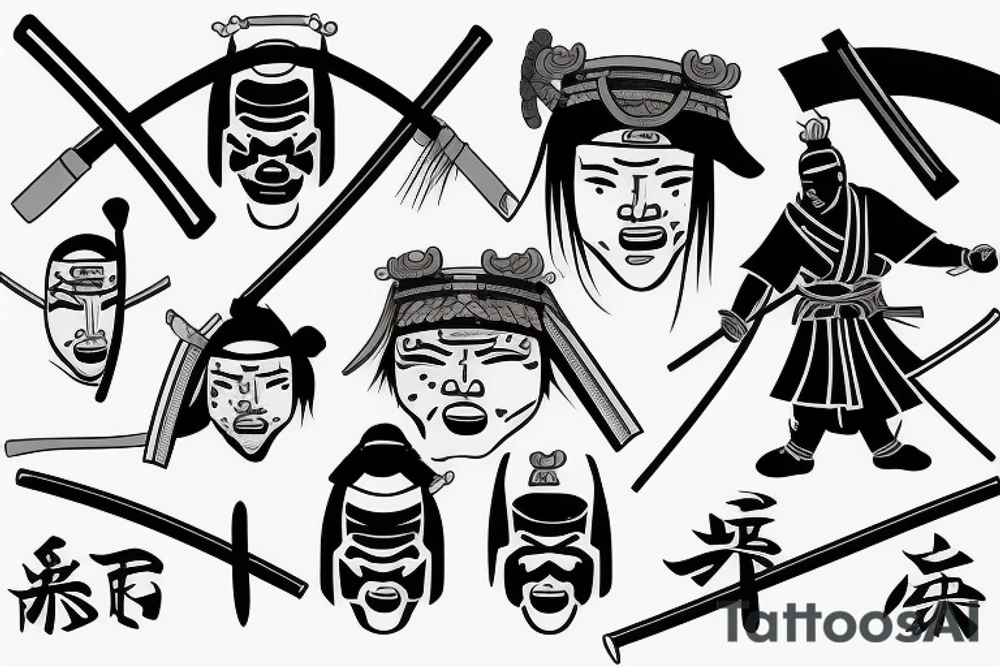 Samurai with katana tattoo idea