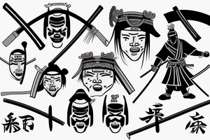 Samurai with katana tattoo idea
