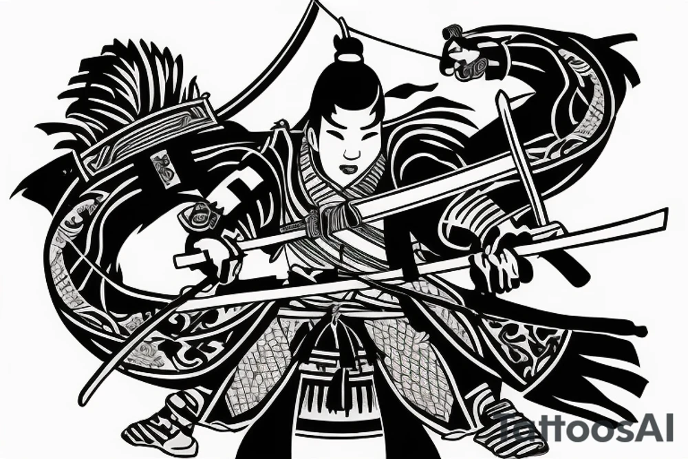 Samurai with katana tattoo idea