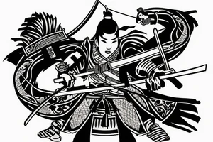 Samurai with katana tattoo idea
