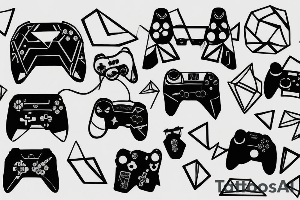 Gaming Controller in space tattoo idea
