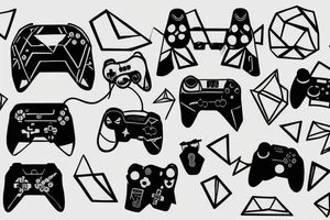 Gaming Controller in space tattoo idea