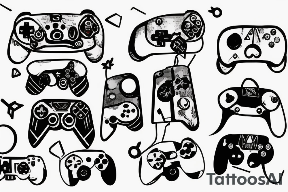 Gaming Controller in space tattoo idea