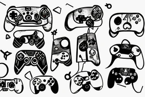 Gaming Controller in space tattoo idea