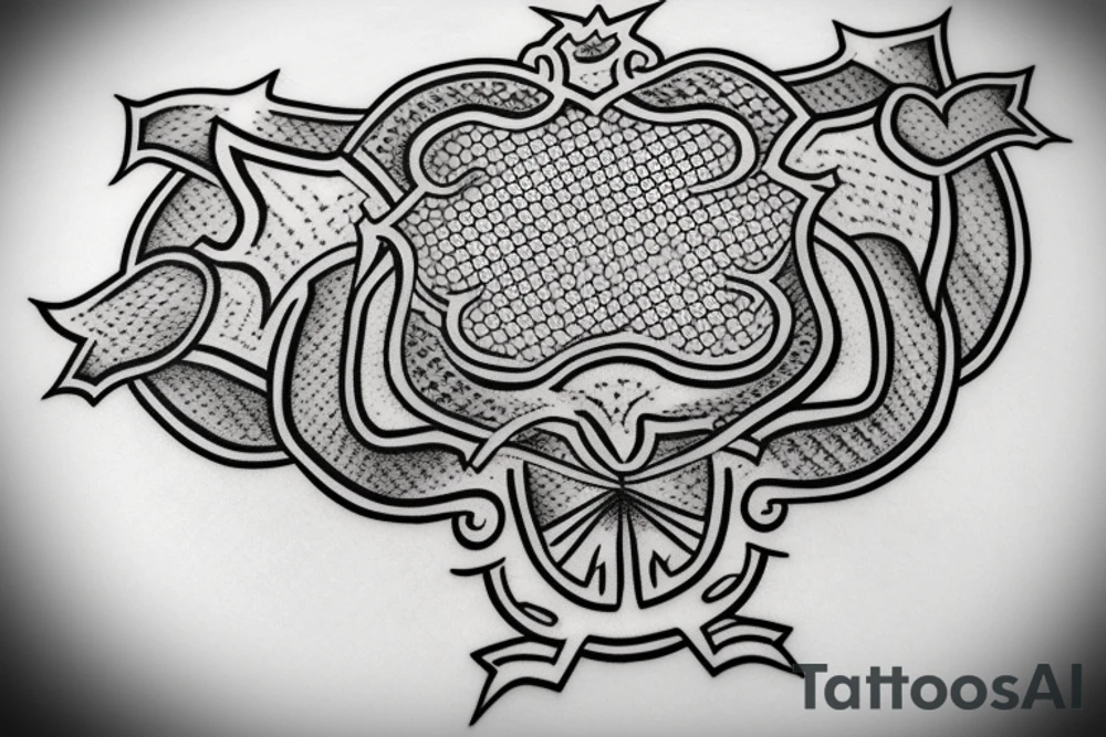 Logo inside a shield tattoo idea