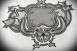 Logo inside a shield tattoo idea