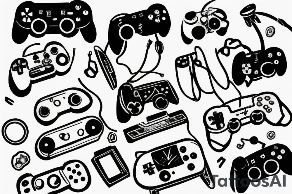 Gaming Controller in space tattoo idea