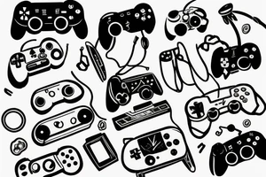 Gaming Controller in space tattoo idea