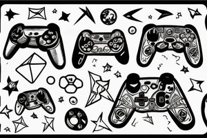 Gaming Controller in space tattoo idea