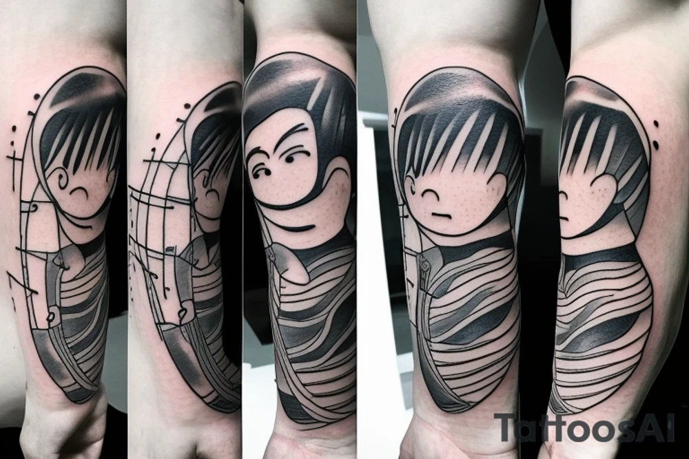 a healing tattoo that shows an emotionally, verbally and mentally abused boy growing into a confident empathetic man connected with the universe tattoo idea