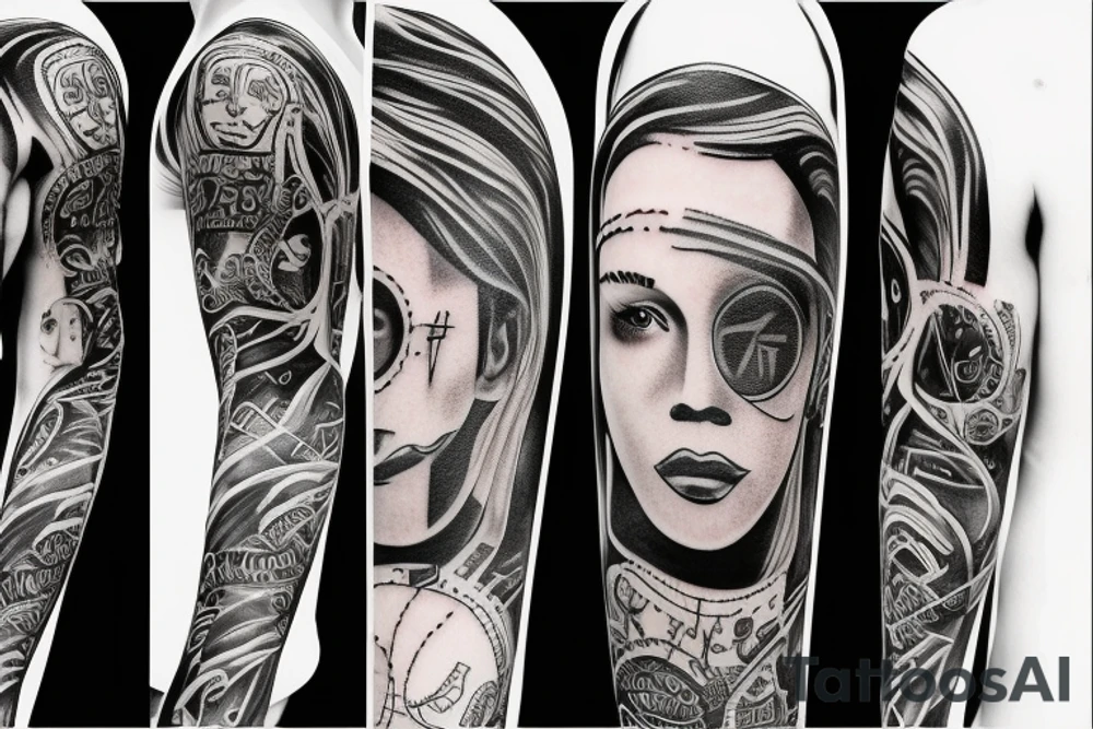 dna in a flask, the flask is attached by tubes to the skin tattoo idea