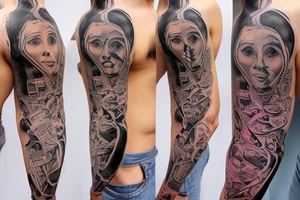 dna in a flask, the flask is attached by tubes to the skin tattoo idea