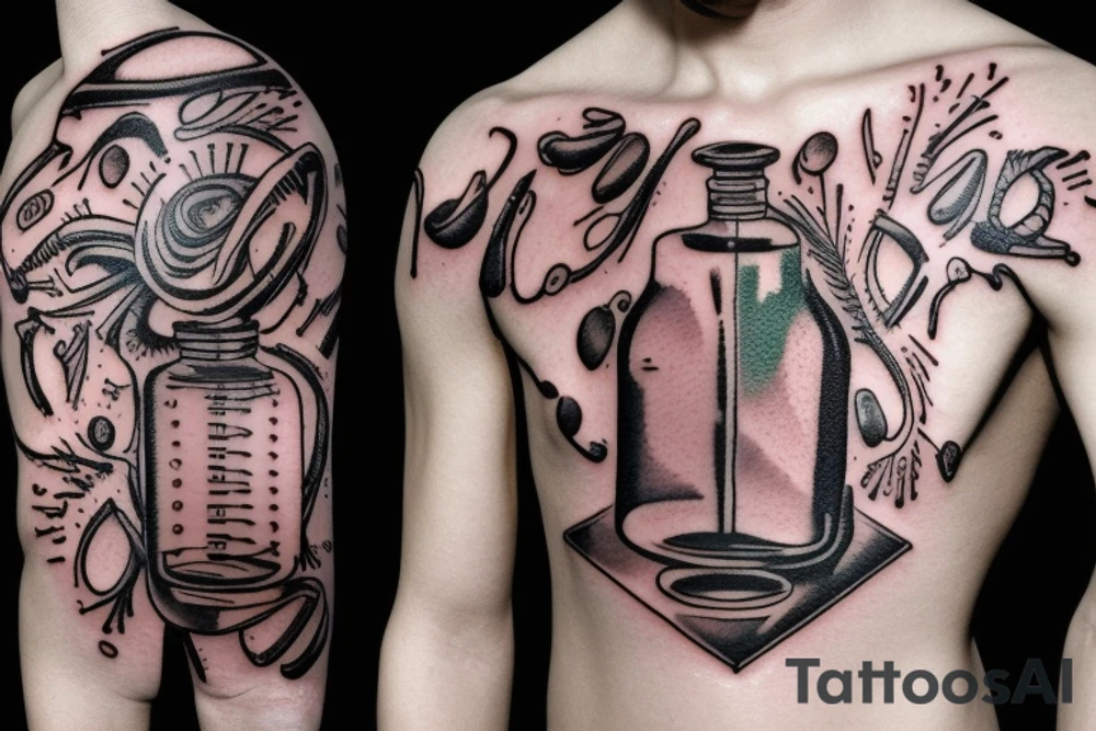 DNA in a flask tattoo idea