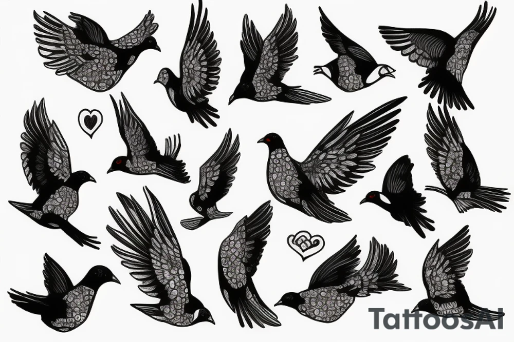 pigeon peace friends love tattoo idea