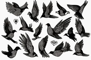 pigeon peace friends love tattoo idea