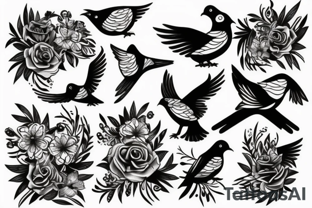pigeon peace friends love tattoo idea