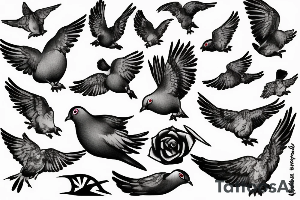 pigeon not war friends love tattoo idea