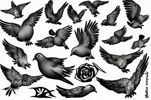 pigeon not war friends love tattoo idea