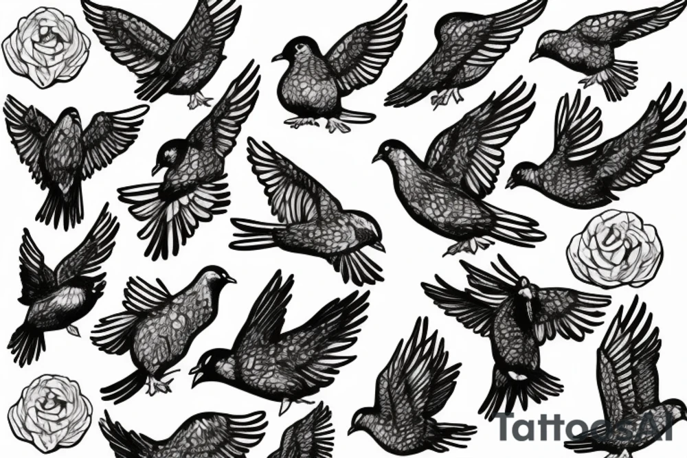 pigeon not war friends love tattoo idea